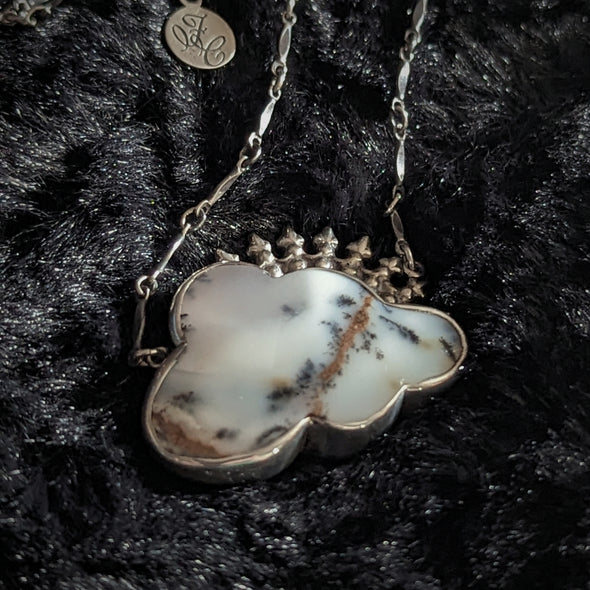 Boreas ⅠⅠ Rutilated Pink Opal and Sterling Silver Pendant